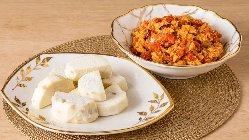 Boiled Yam w/ Egg Sauce