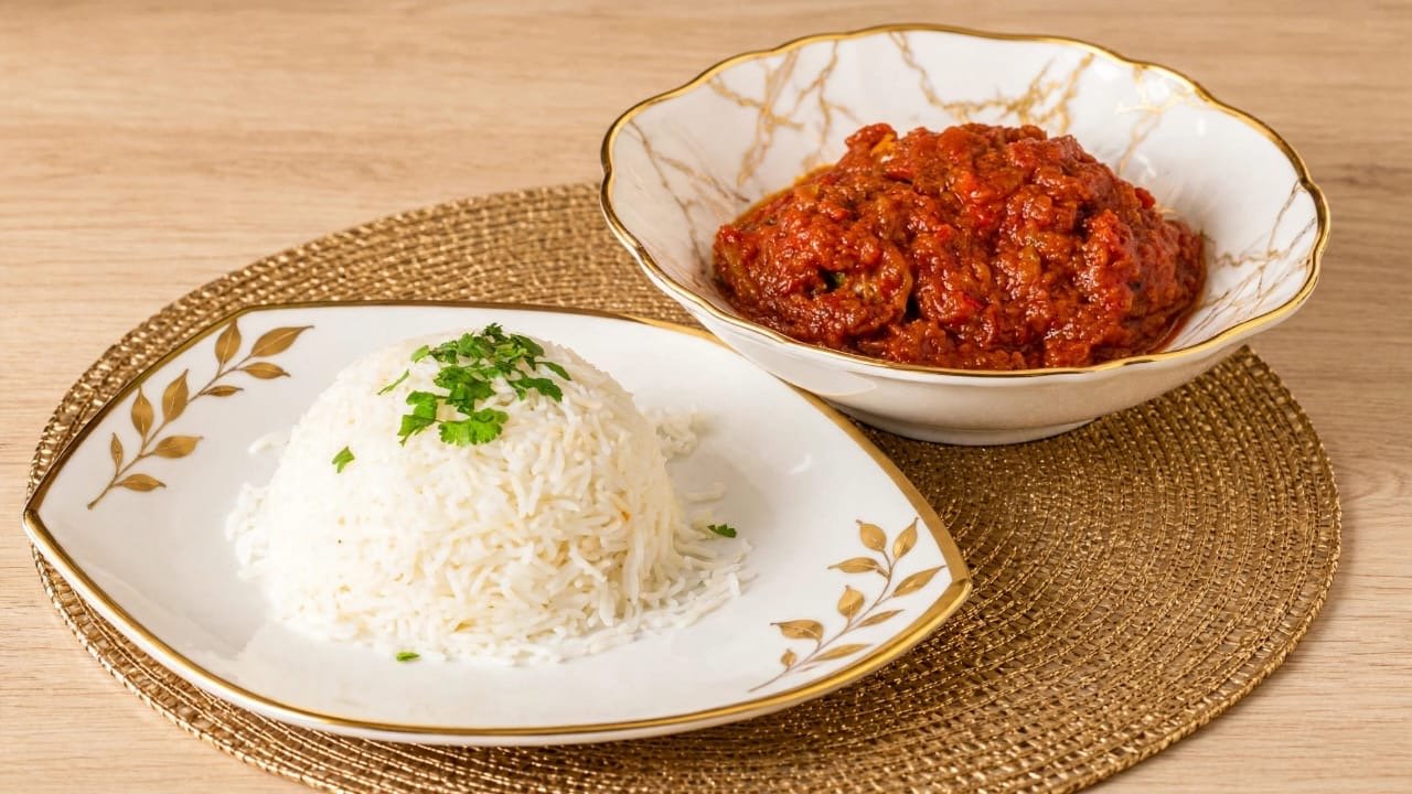 White Rice with Stew